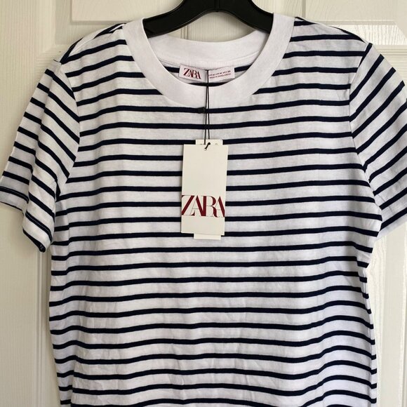 Zara Tops - Zara Black and White Stripe tees NEW